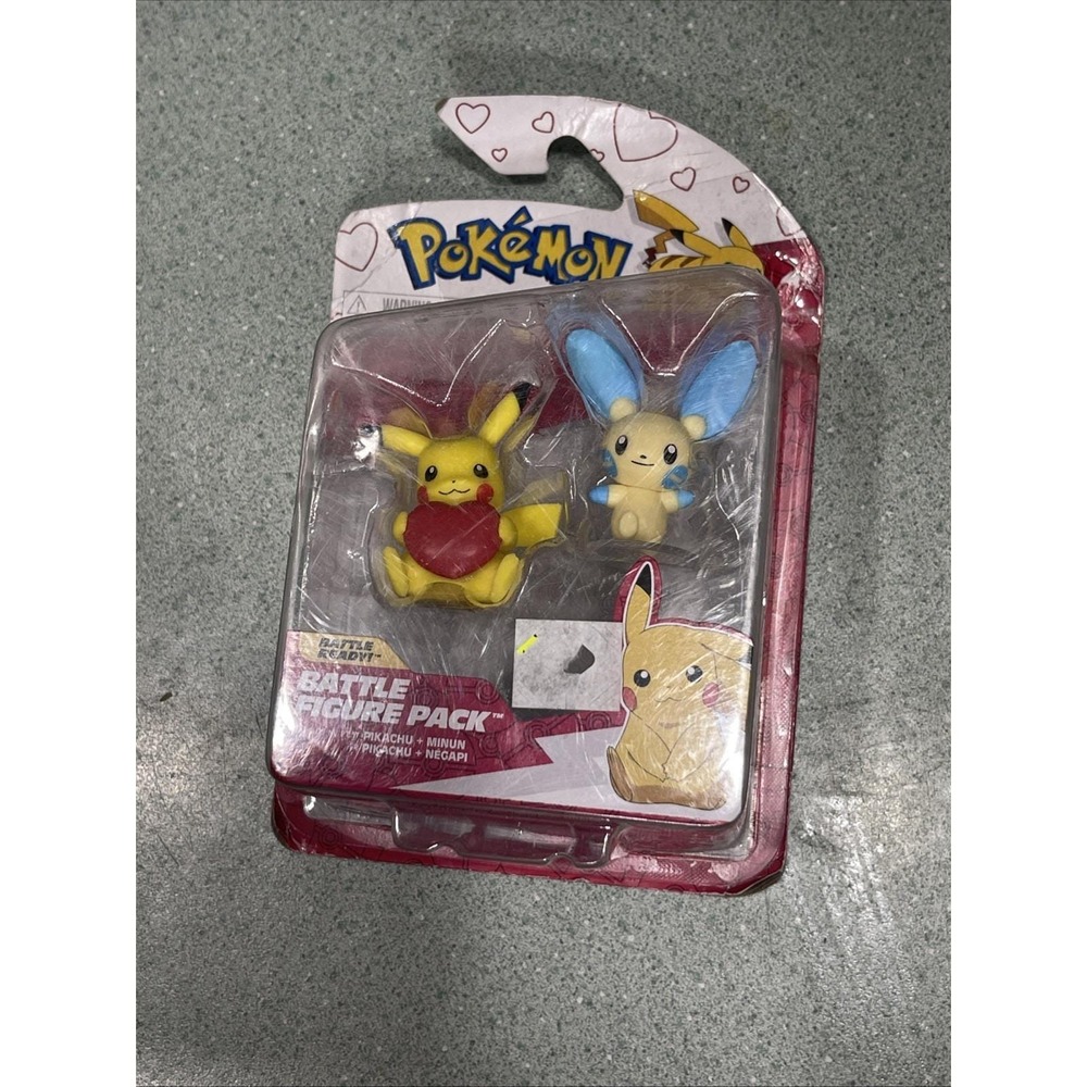 Pokémon Battle Ready Action Figures, Valentine's Day Pikachu & Minun Jazwares